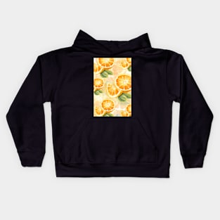 Orange fruit_pattern_2 Kids Hoodie